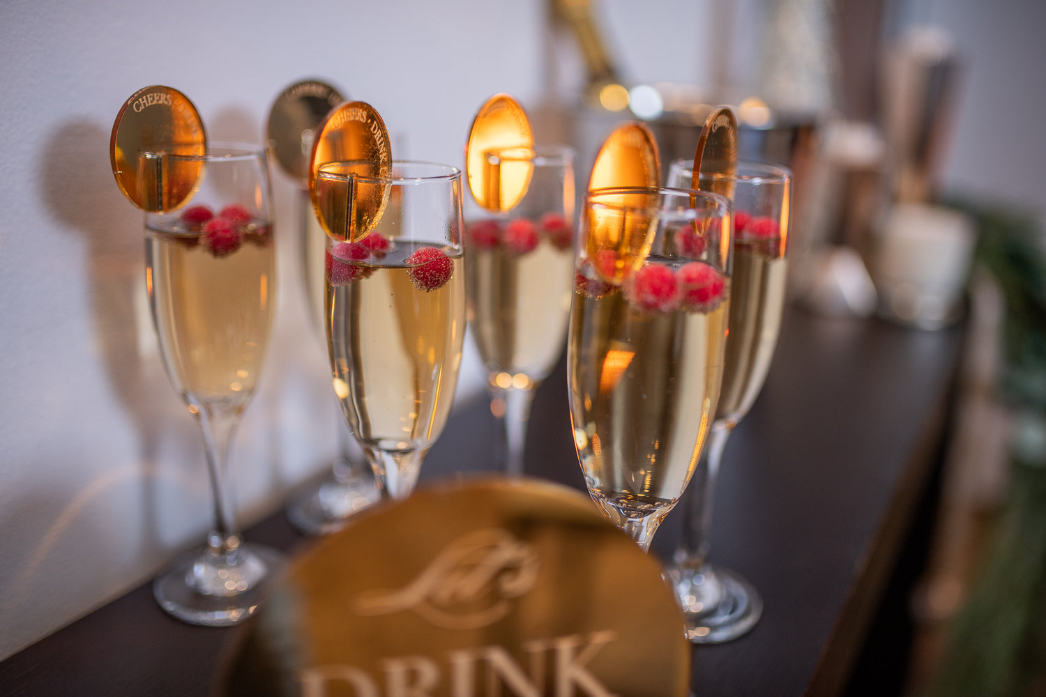 Stemless Acrylic Wine Tag - Gold Mirror